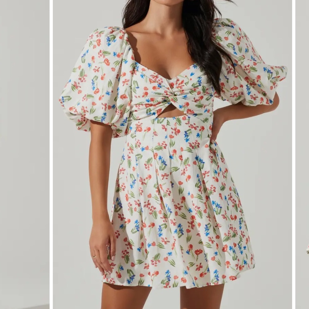 ASTR the Label Serilda Floral Puff Sleeve Pleated Minidress!! - Picture 2 of 5